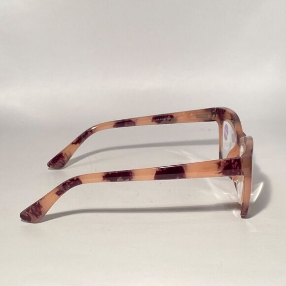 1337 Gretchen Reading Glasses 4.0 Square Black Pink Tortoise Frames NWT - Picture 6 of 9